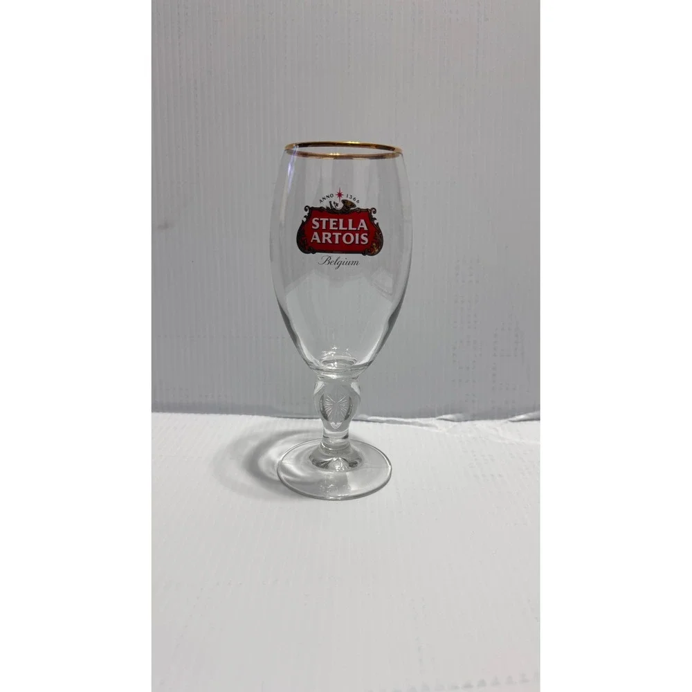 Stella Artois Anno 1366 Belgium Chalice Beer Glass Gold Rim 40cl Pasabahce 34947